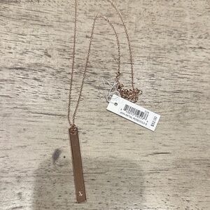 Uncommon James Rose Gold Bar Necklace Initial Letter “S”